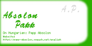 absolon papp business card
